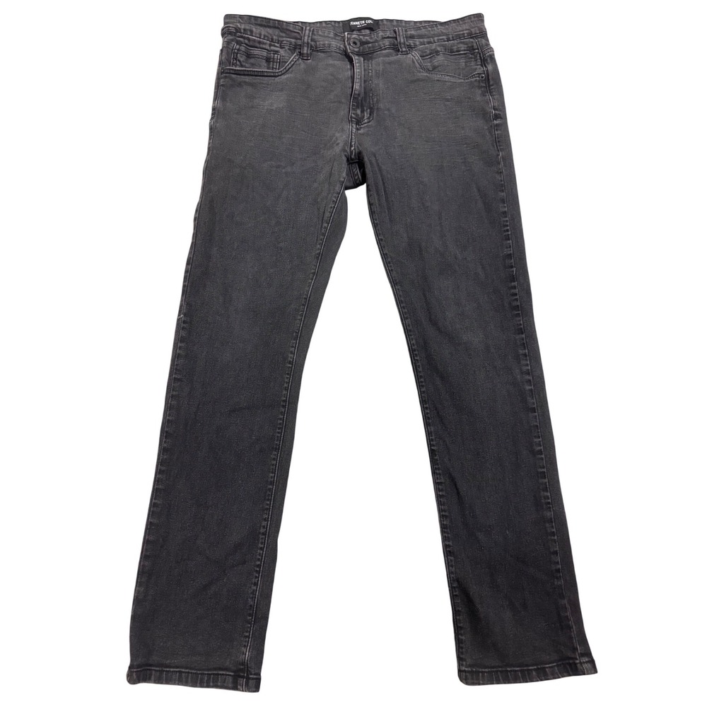 Kenneth Cole New York Mens Slim Fit Jeans Faded Black Denim 34x32